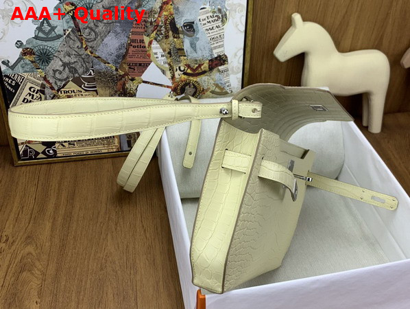 Hermes Kelly Depeches 25 Pouch in Vanilla Alligator Leather Replica