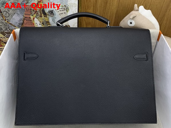 Hermes Kelly Depeches 36 Briefcase in Black Togo Leather Replica