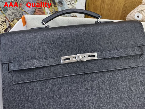 Hermes Kelly Depeches 36 Briefcase in Black Togo Leather Replica