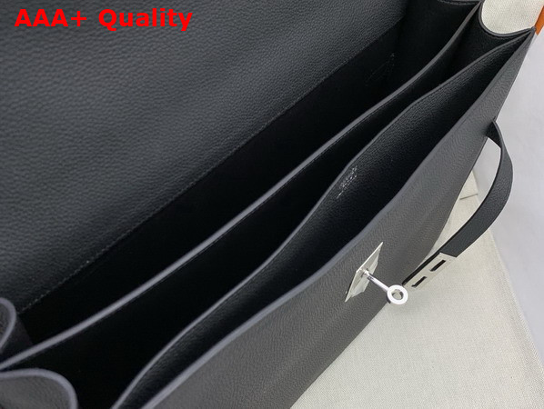 Hermes Kelly Depeches 36 Briefcase in Black Togo Leather Replica