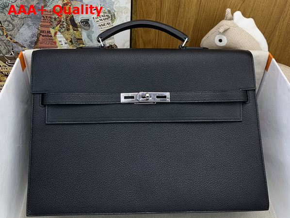 Hermes Kelly Depeches 36 Briefcase in Black Togo Leather Replica
