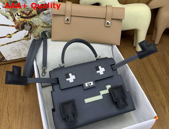 Hermes Kelly Doll Picto Black Epsom Leather Replica