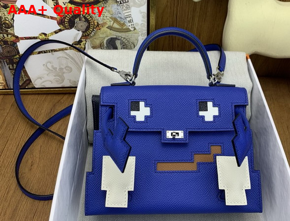 Hermes Kelly Doll Picto Blue Epsom Leather Replica