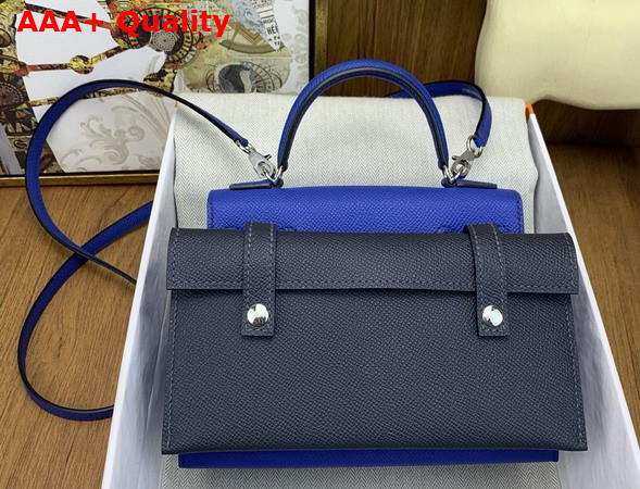 Hermes Kelly Doll Picto Blue Epsom Leather Replica