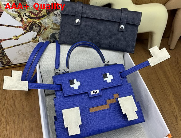 Hermes Kelly Doll Picto Blue Epsom Leather Replica