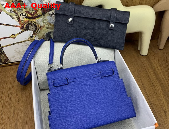 Hermes Kelly Doll Picto Blue Epsom Leather Replica