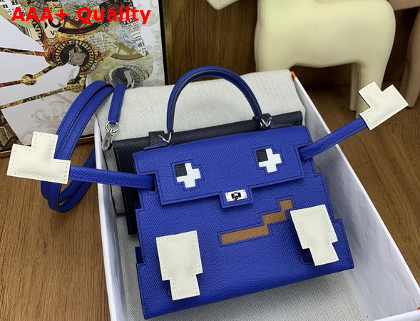 Hermes Kelly Doll Picto Blue Epsom Leather Replica