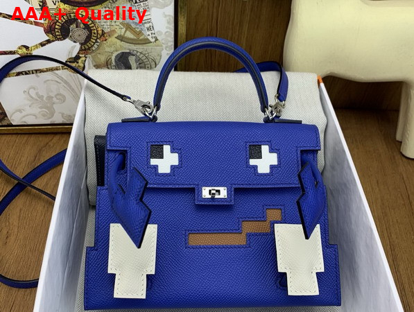 Hermes Kelly Doll Picto Blue Epsom Leather Replica