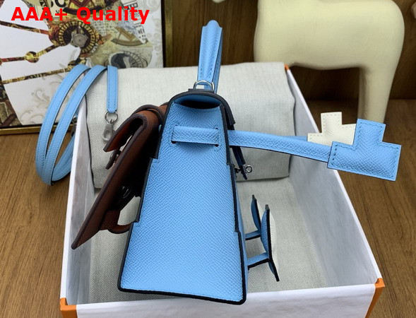Hermes Kelly Doll Picto Candy Blue Epsom Leather Replica