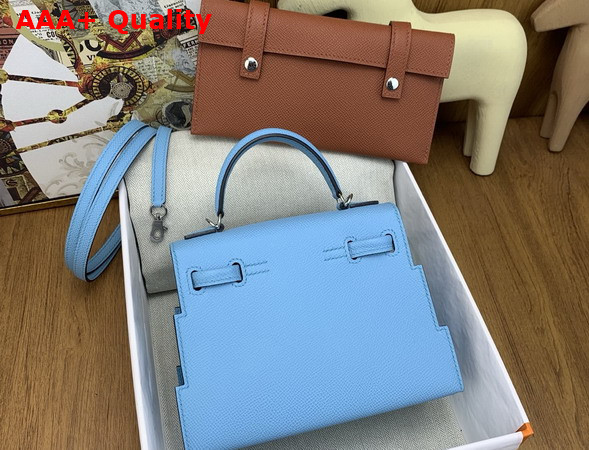 Hermes Kelly Doll Picto Candy Blue Epsom Leather Replica