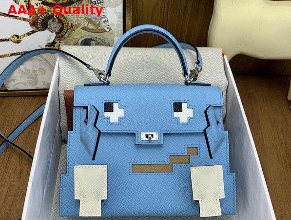 Hermes Kelly Doll Picto Candy Blue Epsom Leather Replica