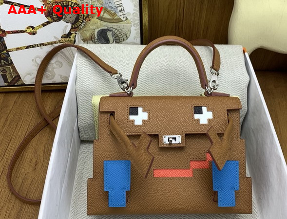 Hermes Kelly Doll Picto Gold Brown Epsom Leather Replica