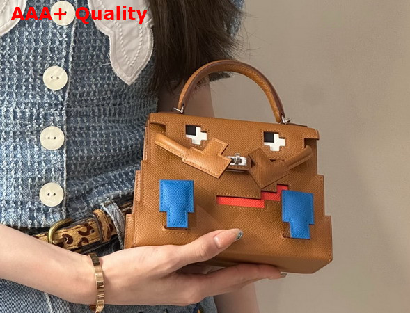 Hermes Kelly Doll Picto Gold Brown Epsom Leather Replica