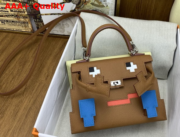 Hermes Kelly Doll Picto Gold Brown Epsom Leather Replica