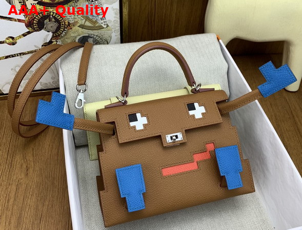 Hermes Kelly Doll Picto Gold Brown Epsom Leather Replica
