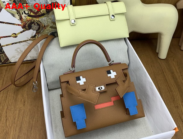 Hermes Kelly Doll Picto Gold Brown Epsom Leather Replica