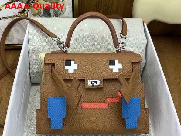 Hermes Kelly Doll Picto Gold Brown Epsom Leather Replica