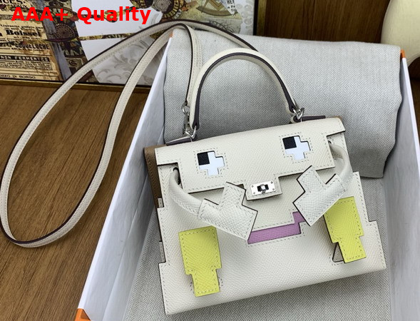 Hermes Kelly Doll Picto Milk White Epsom Leather Replica