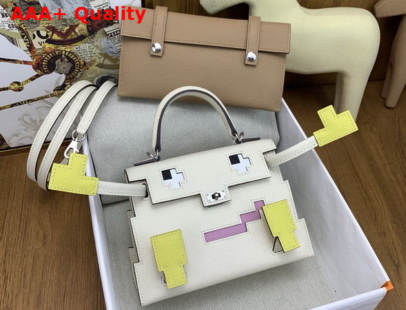 Hermes Kelly Doll Picto Milk White Epsom Leather Replica