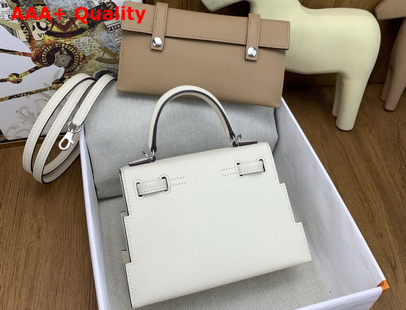 Hermes Kelly Doll Picto Milk White Epsom Leather Replica