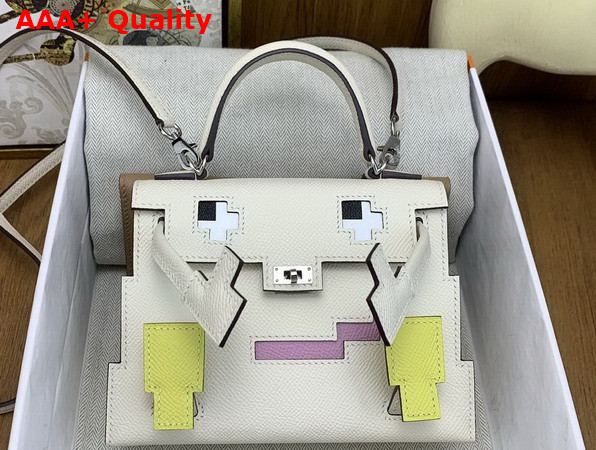 Hermes Kelly Doll Picto Milk White Epsom Leather Replica