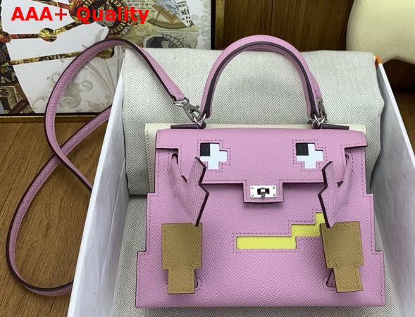 Hermes Kelly Doll Picto Pink Epsom Leather Replica