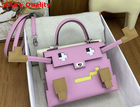 Hermes Kelly Doll Picto Pink Epsom Leather Replica