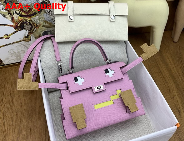 Hermes Kelly Doll Picto Pink Epsom Leather Replica