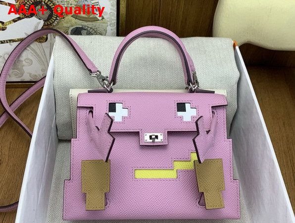 Hermes Kelly Doll Picto Pink Epsom Leather Replica