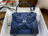 Hermes Kelly Doll in Blue Swift Calfskin Replica