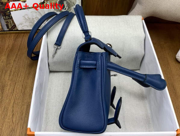 Hermes Kelly Doll in Blue Swift Calfskin Replica
