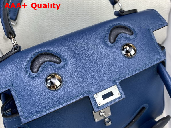 Hermes Kelly Doll in Blue Swift Calfskin Replica