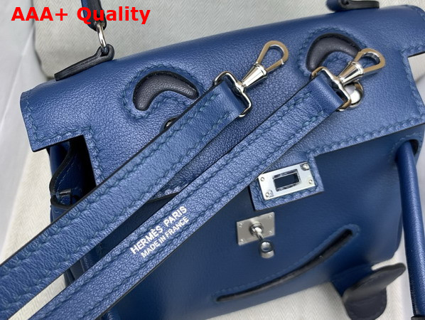 Hermes Kelly Doll in Blue Swift Calfskin Replica