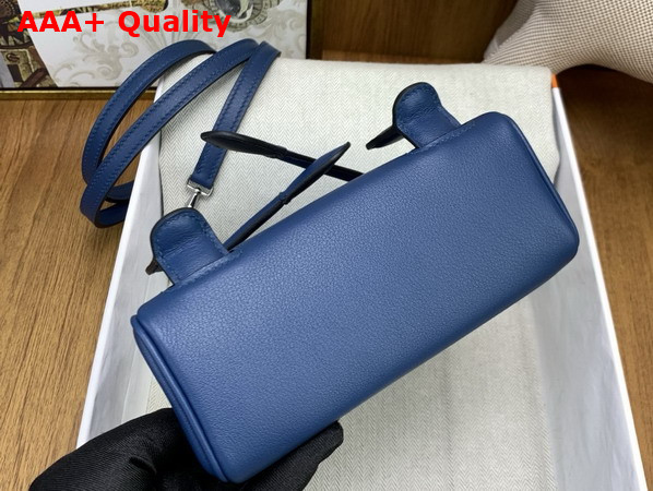Hermes Kelly Doll in Blue Swift Calfskin Replica
