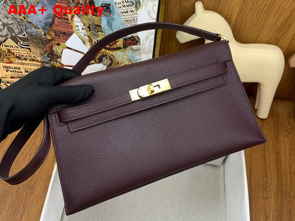 Hermes Kelly Elan in Bordeaux Goatskin Replica