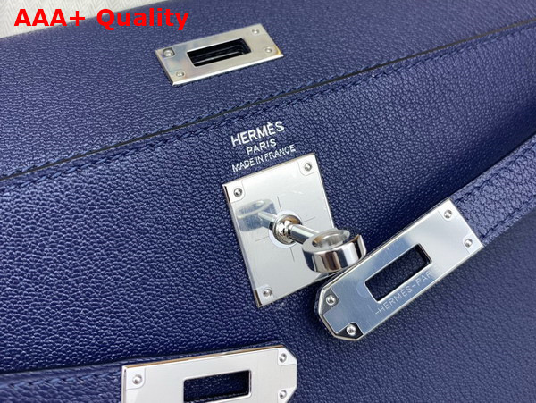 Hermes Kelly Elan in Navy Blue Goatskin Replica