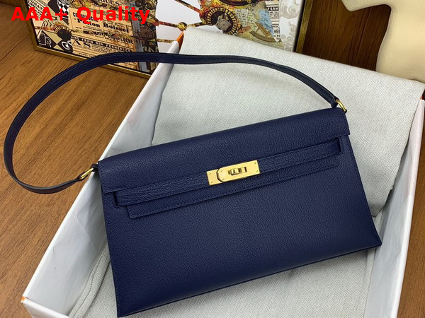 Hermes Kelly Elan in Navy Blue Goatskin Replica