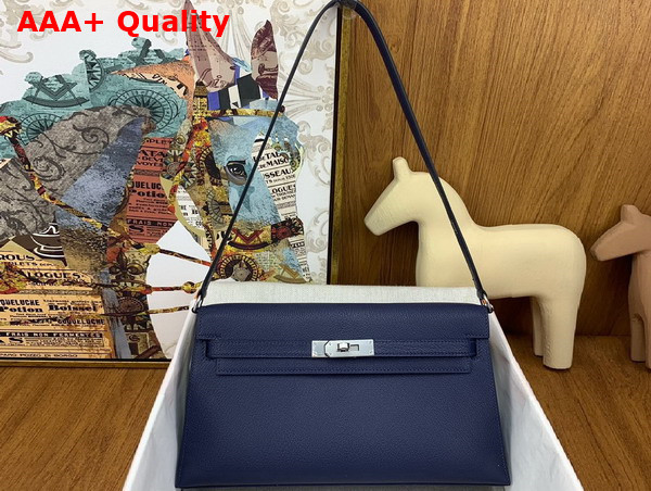 Hermes Kelly Elan in Navy Blue Goatskin Replica