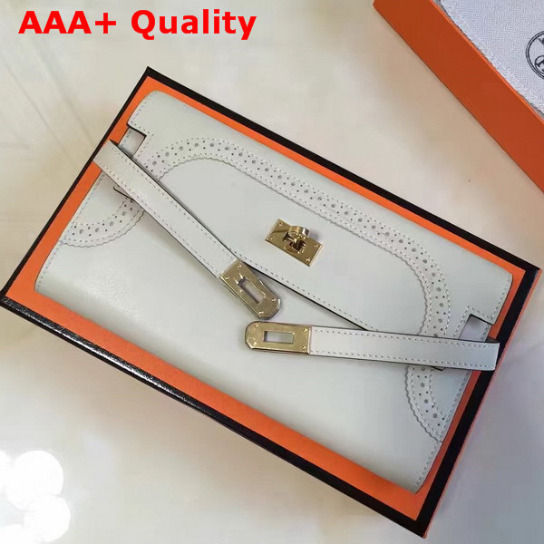 Hermes Kelly Ghillies Wallet Ivory Swift Leather Replica