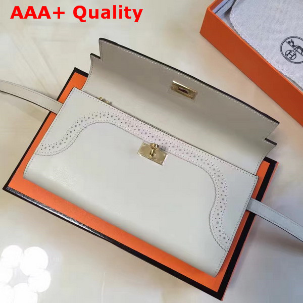 Hermes Kelly Ghillies Wallet Ivory Swift Leather Replica