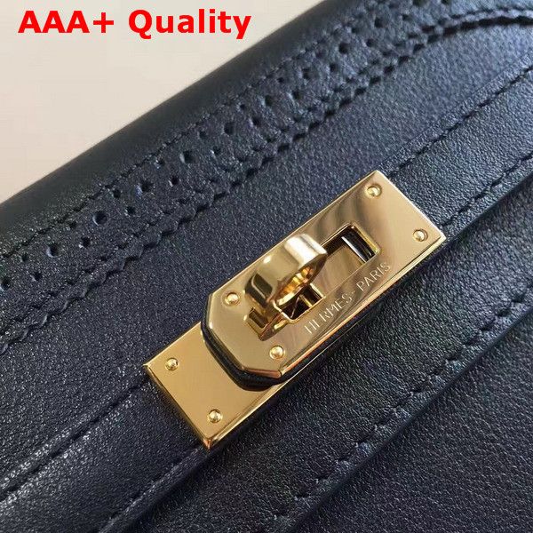 Hermes Kelly Ghillies Wallet Swift Leather Black Replica