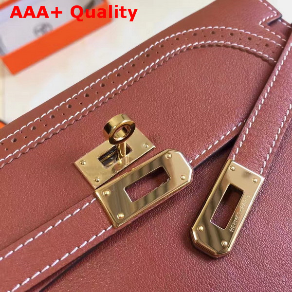 Hermes Kelly Ghillies Wallet Swift Leather Brown Replica