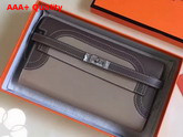 Hermes Kelly Ghillies Wallet Swift Leather Dark Grey Replica