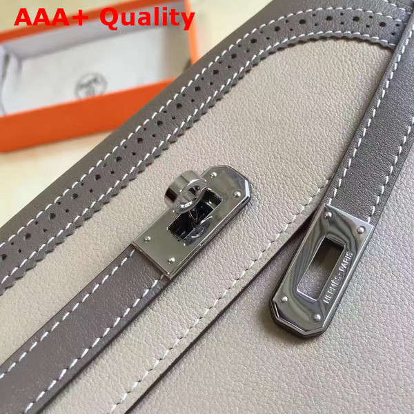 Hermes Kelly Ghillies Wallet Swift Leather Dark Grey Replica