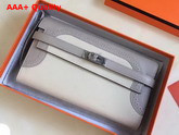 Hermes Kelly Ghillies Wallet Swift Leather Light Grey Replica