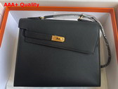 Hermes Kelly II Sellier en Desordre Black Epsom Calfskin Replica