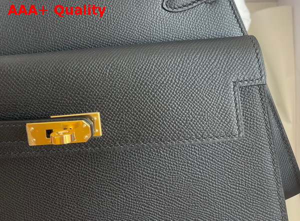 Hermes Kelly II Sellier en Desordre Black Epsom Calfskin Replica