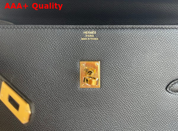 Hermes Kelly II Sellier en Desordre Black Epsom Calfskin Replica