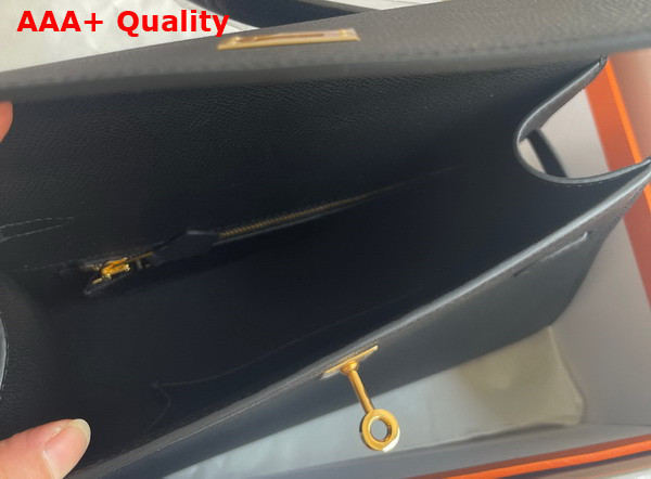 Hermes Kelly II Sellier en Desordre Black Epsom Calfskin Replica