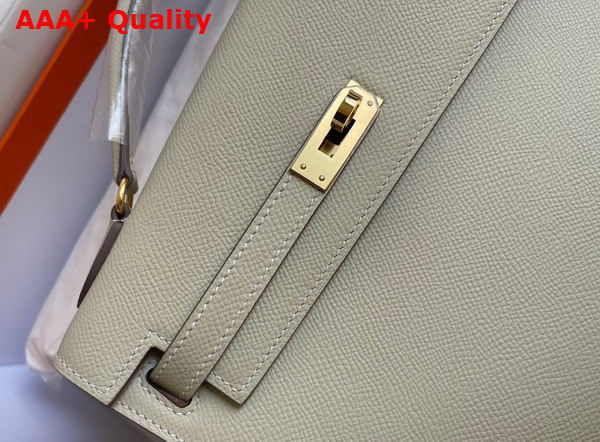 Hermes Kelly II Sellier en Desordre Blanc Epsom Calfskin Replica